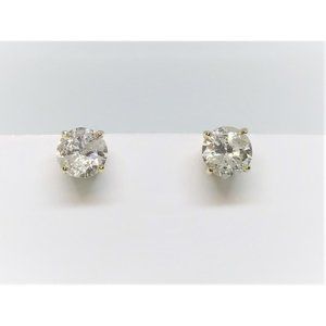14k Yellow Gold Natural 0.95 TCW Diamond Studs